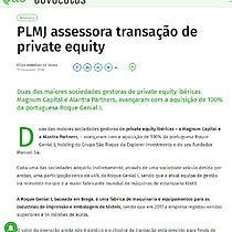 PLMJ assessora transao de private equity